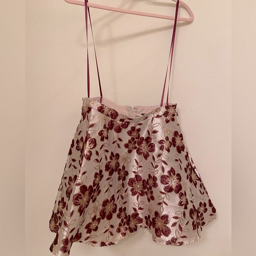 Nwot City Studios Junior’s flared brocade Skirt Gold/ Plum size 9